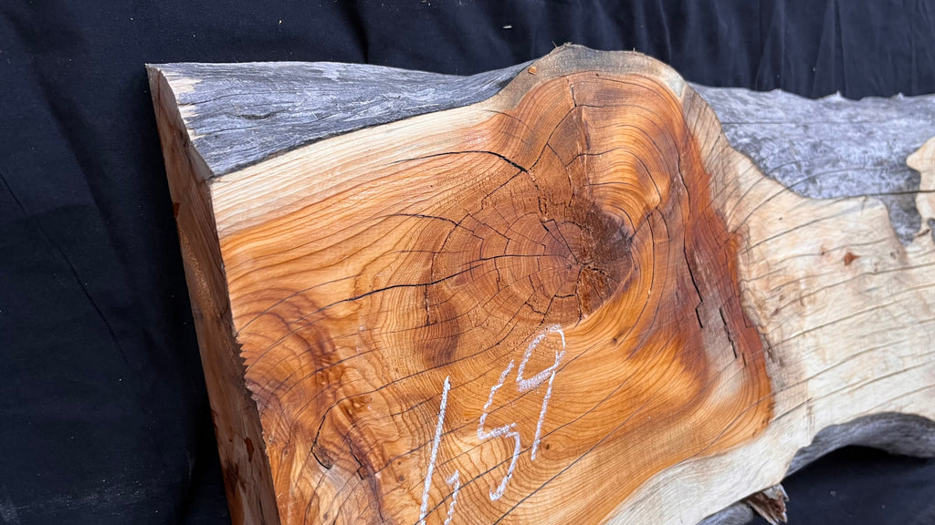 Coffee table top yew, slab, board 837 L x 362 W x 65 D mm    (659)