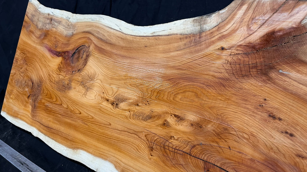 Coffee table top yew, slab, board 837 L x 362 W x 65 D mm    (659)