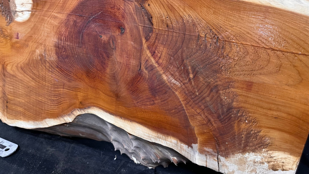 Coffee table top yew, slab, board 1480 L x 348 W x 52 D mm    (664)