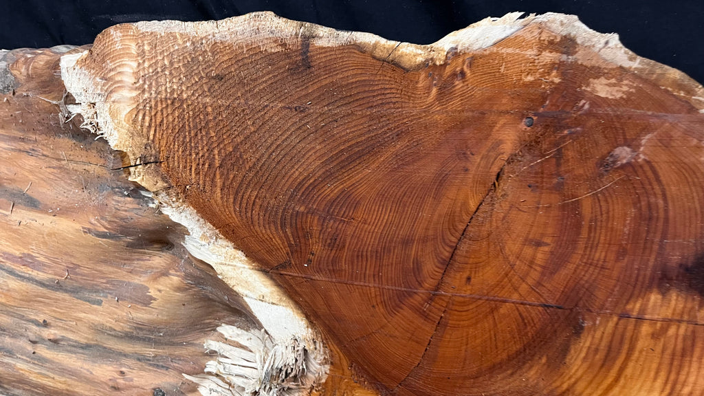 Coffee table top yew, slab, board 1480 L x 348 W x 52 D mm    (664)