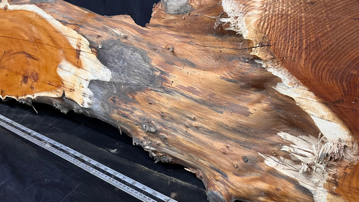 Coffee table top yew, slab, board 1480 L x 348 W x 52 D mm    (664)