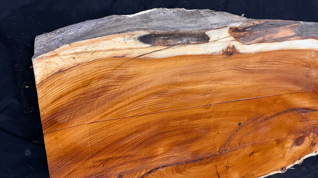 Coffee table top yew, slab, board 1480 L x 348 W x 52 D mm    (664)