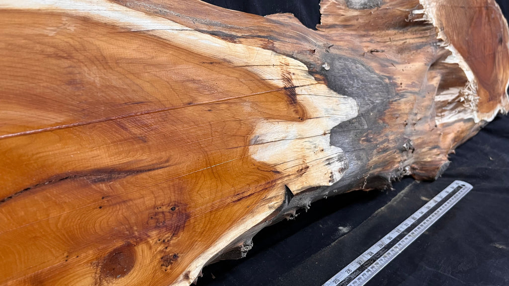 Coffee table top yew, slab, board 1480 L x 348 W x 52 D mm    (664)