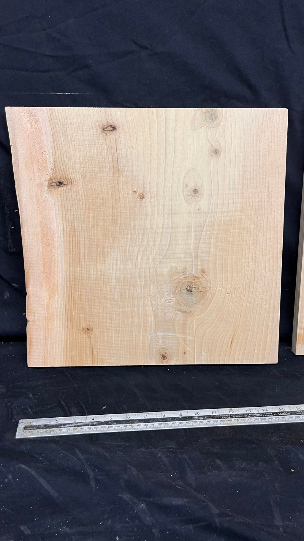 3x Cedar shelf, plank, timber, board. 403 L x 402 W x 19 D mm             (mt665)