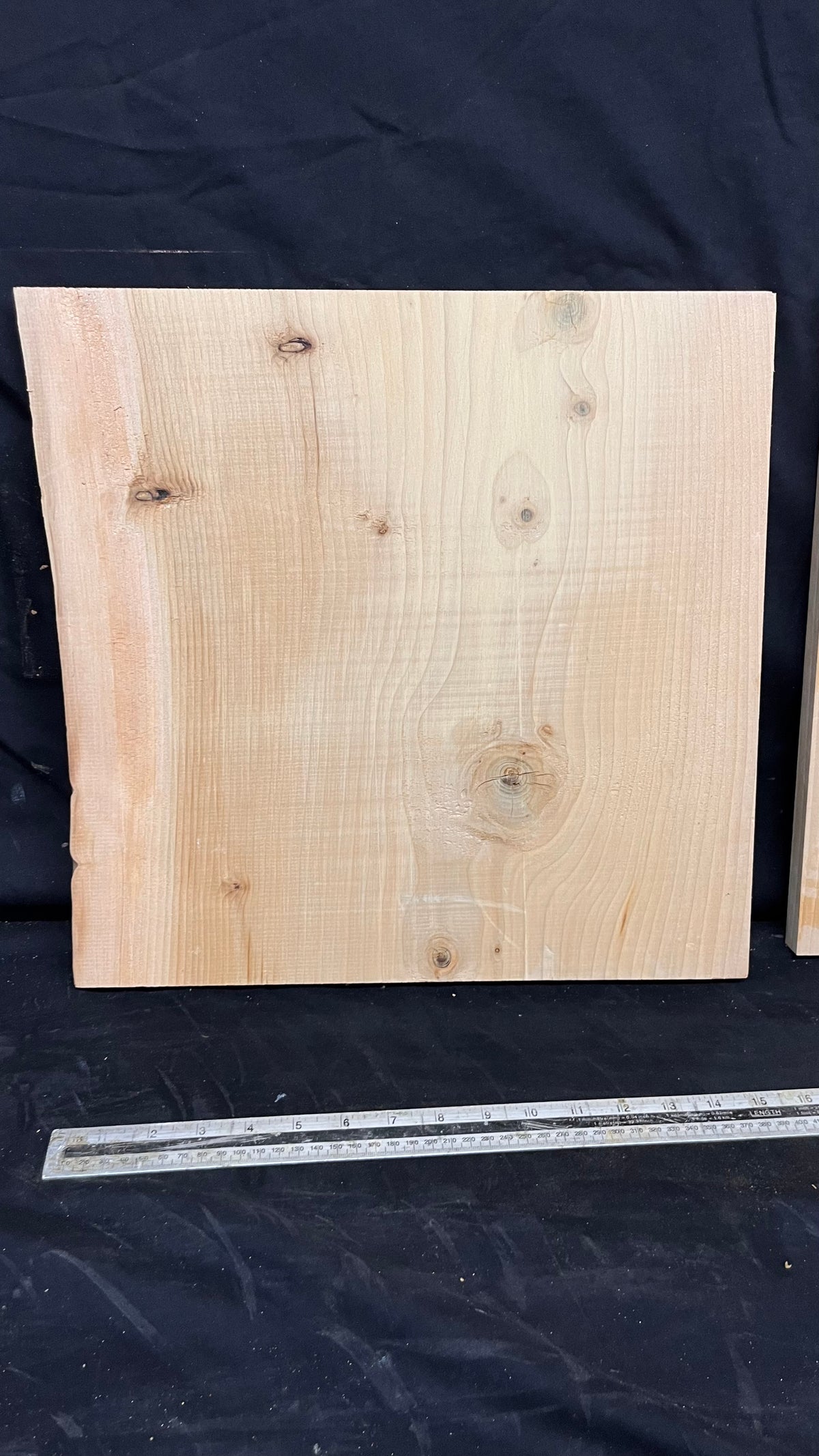 3x Cedar shelf, plank, timber, board. 403 L x 402 W x 19 D mm             (mt665)