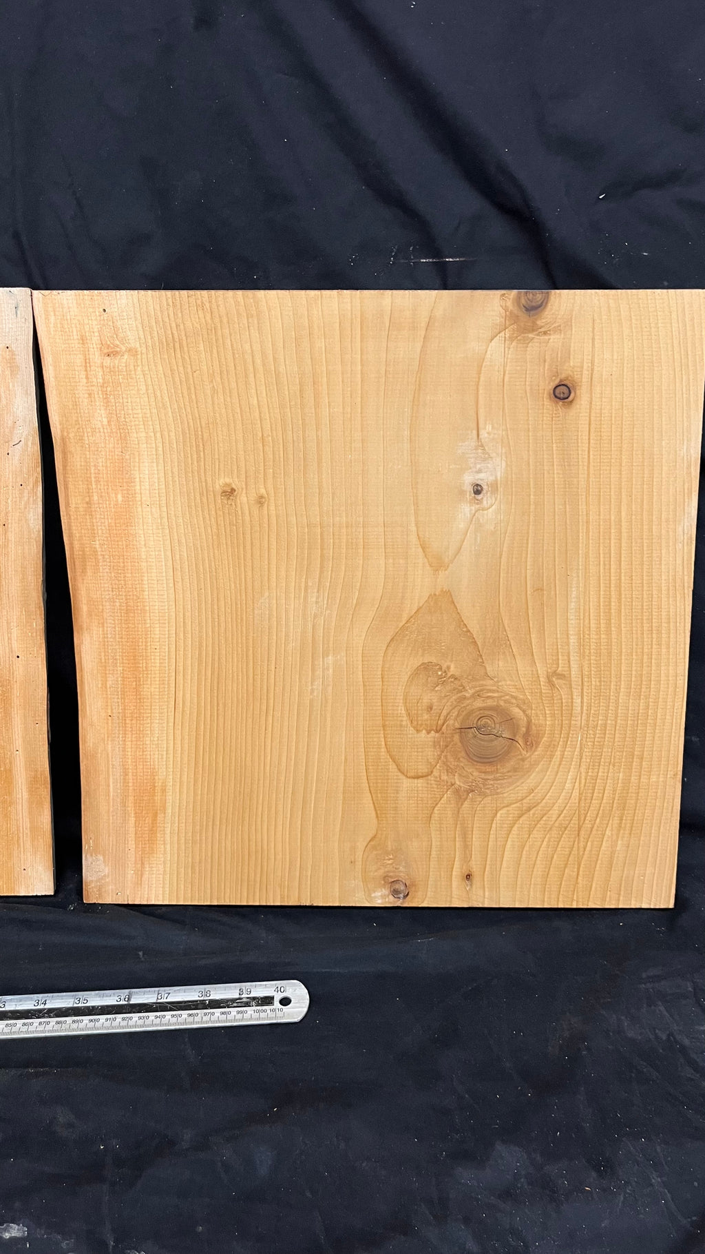 3x Cedar shelf, plank, timber, board. 403 L x 402 W x 19 D mm             (mt665)