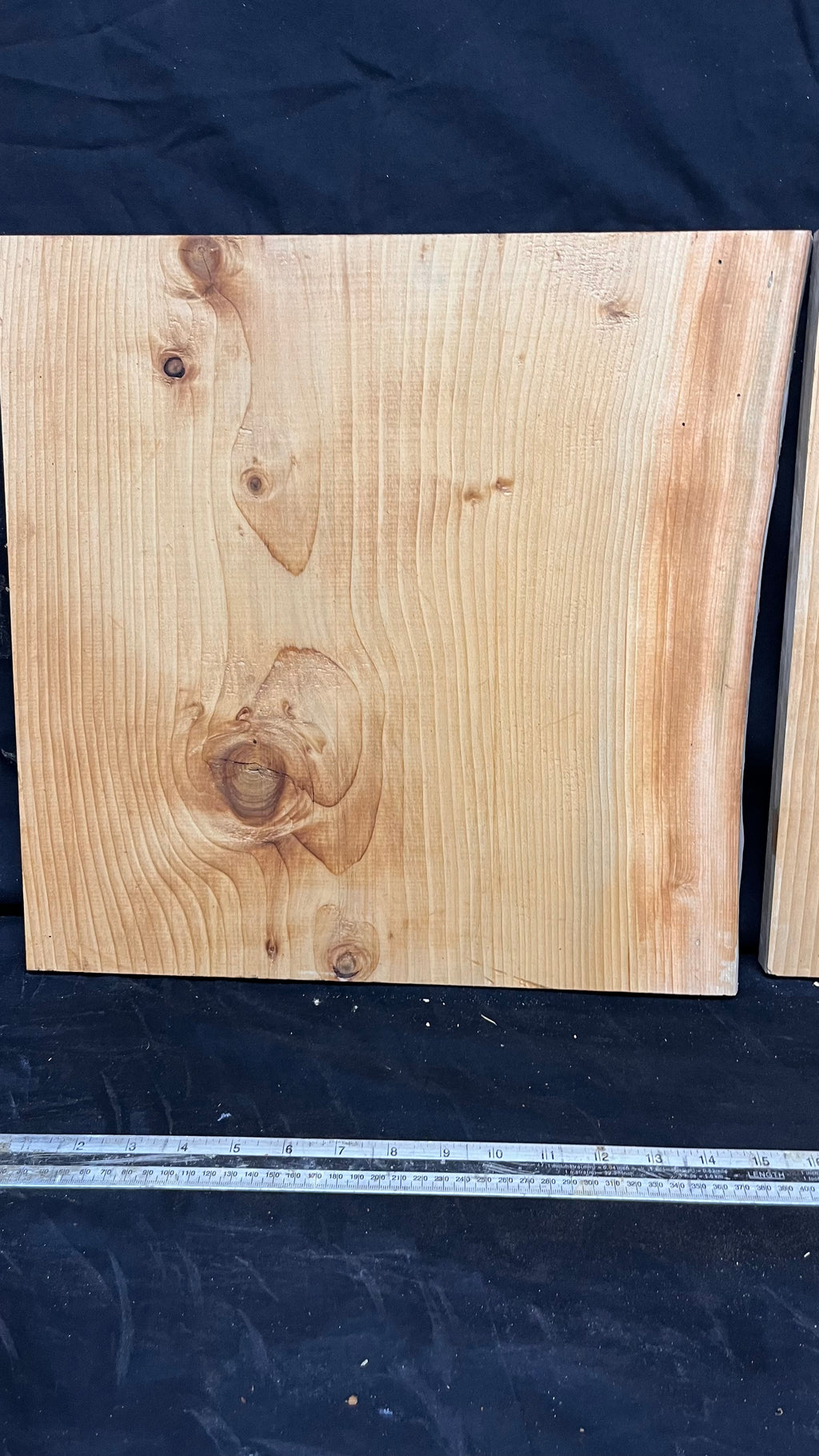3x Cedar shelf, plank, timber, board. 403 L x 402 W x 19 D mm             (mt665)