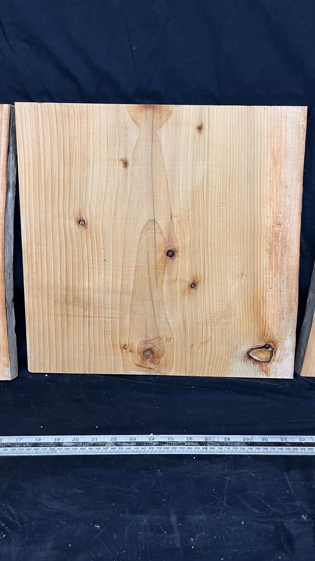 3x Cedar shelf, plank, timber, board. 403 L x 402 W x 19 D mm             (mt665)