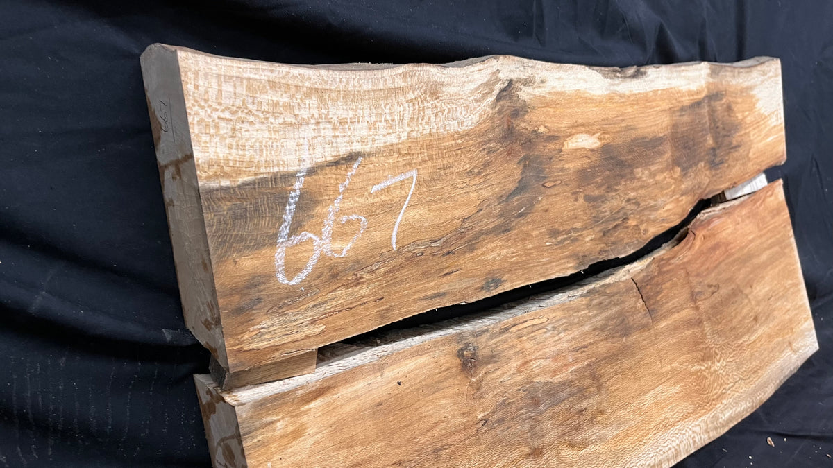 London Plane natural split resin table blank 797 L x 397 W x 62 D mm       (667)