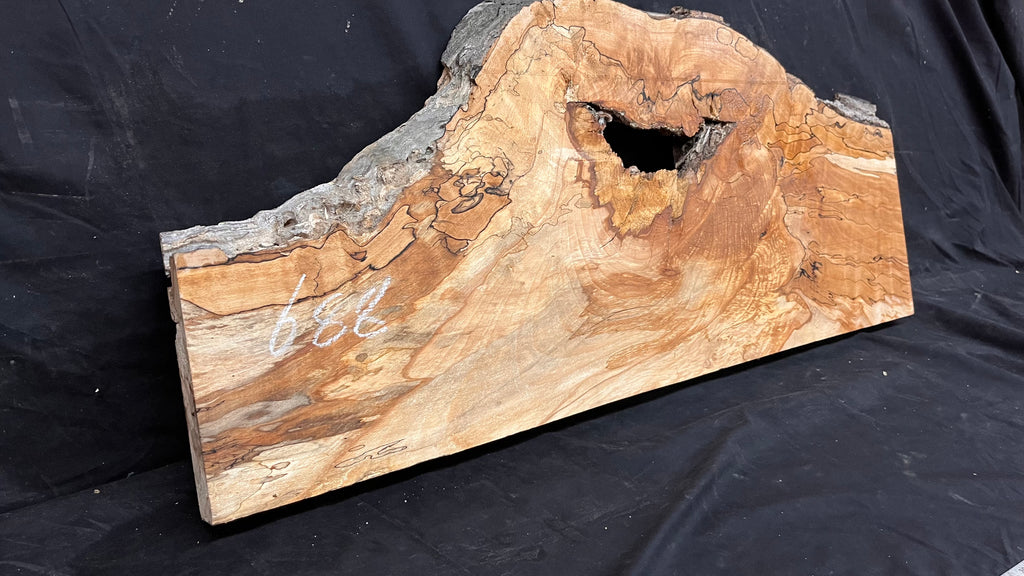 Spalted beech resin blank slab 944 L x 427 W x 50 D mm    (668)