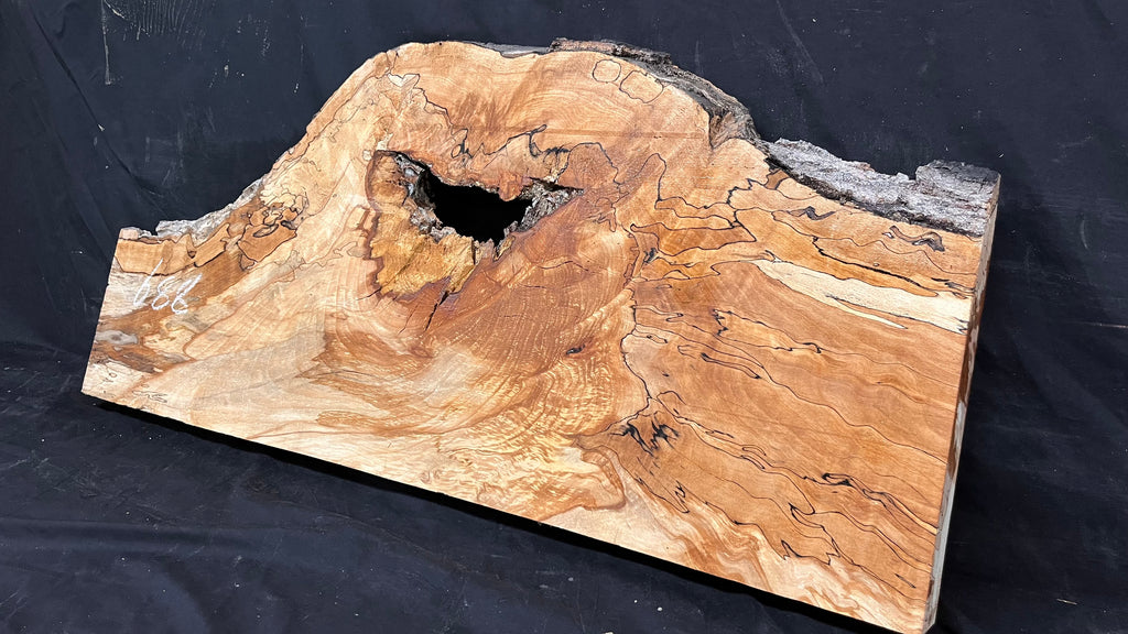 Spalted beech resin blank slab 944 L x 427 W x 50 D mm    (668)