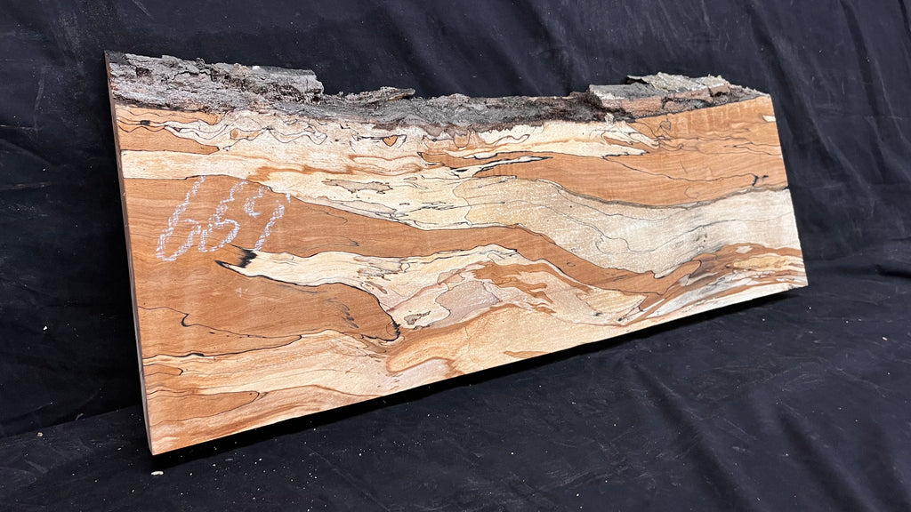 Spalted beech resin blank slab 750 L x 287 W x 48 D mm    (669)