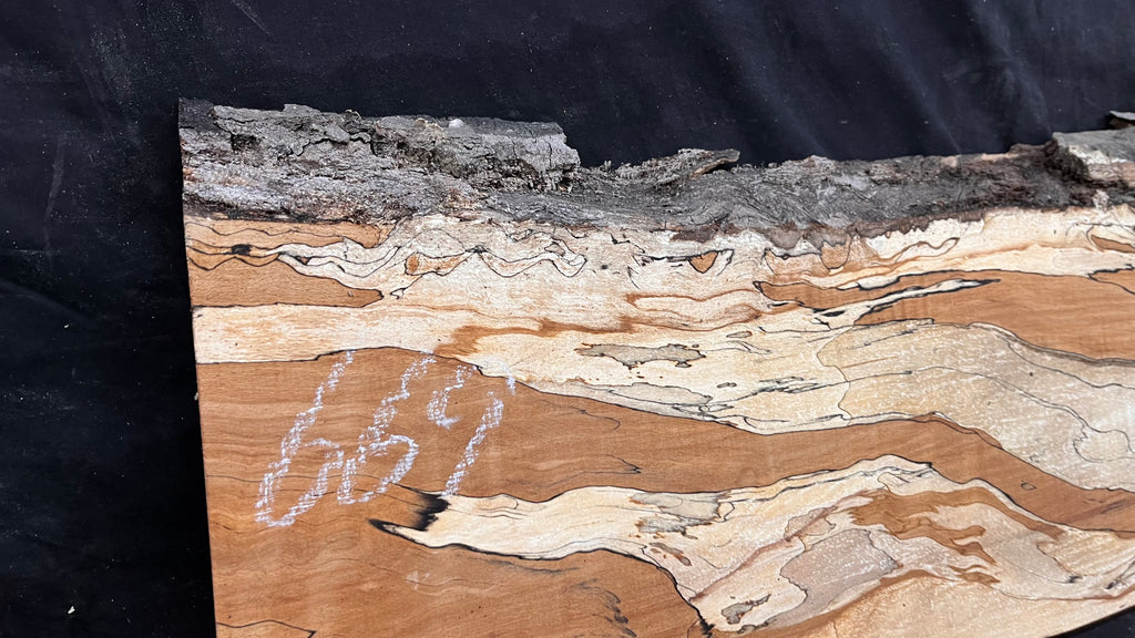 Spalted beech resin blank slab 750 L x 287 W x 48 D mm    (669)