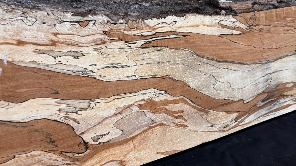 Spalted beech resin blank slab 750 L x 287 W x 48 D mm    (669)