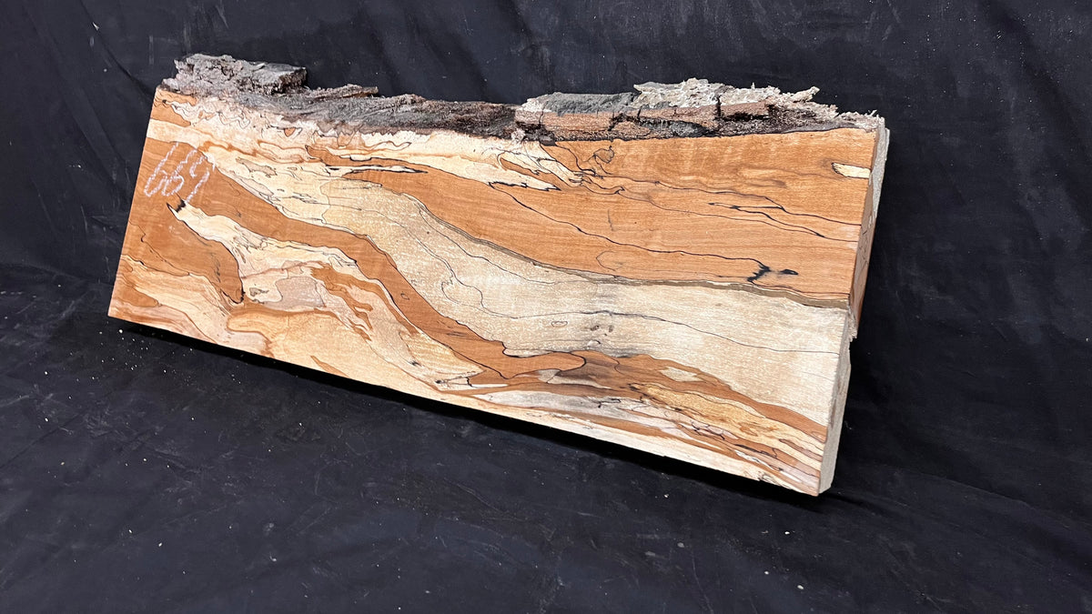 Spalted beech resin blank slab 750 L x 287 W x 48 D mm    (669)