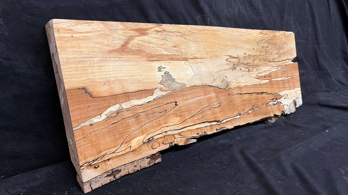 Spalted beech resin blank slab 750 L x 287 W x 48 D mm    (669)