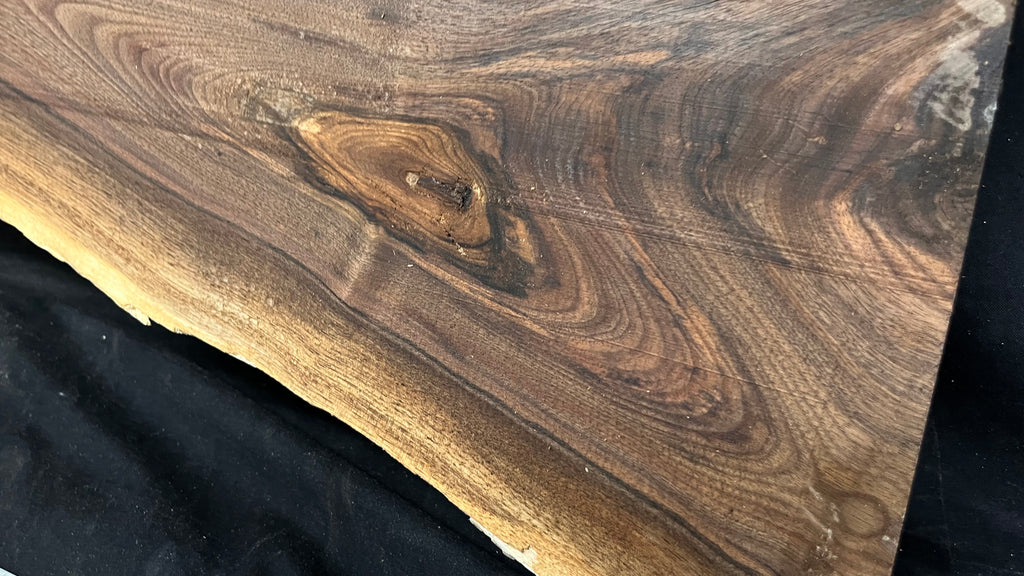Black walnut tone wood, thin 1007 L x 255 W x 15 D mm    (672)