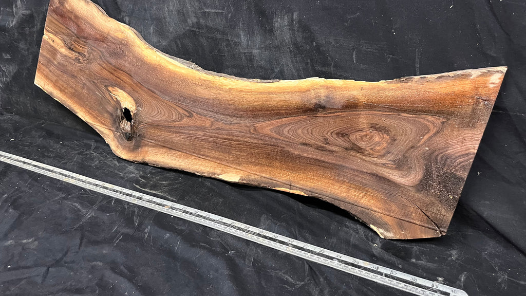 Black walnut tone wood, thin 1007 L x 255 W x 15 D mm    (672)