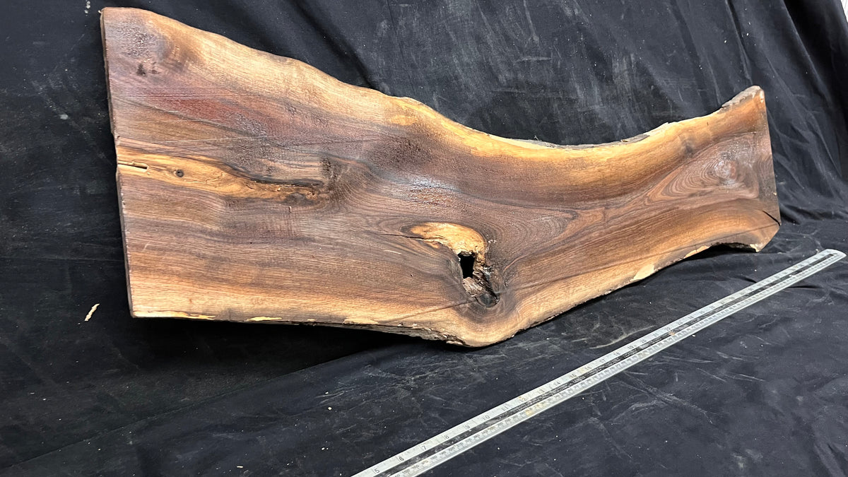Black walnut tone wood, thin 1007 L x 255 W x 15 D mm    (672)