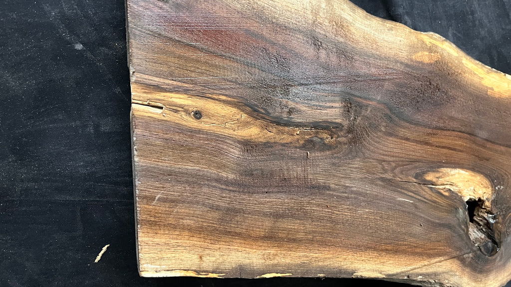 Black walnut tone wood, thin 1007 L x 255 W x 15 D mm    (672)