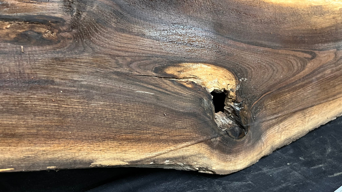 Black walnut tone wood, thin 1007 L x 255 W x 15 D mm    (672)
