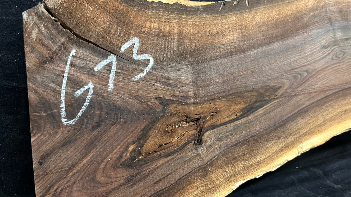 Black walnut tone wood, thin 1007 L x 264 W x 17 D mm    (673)