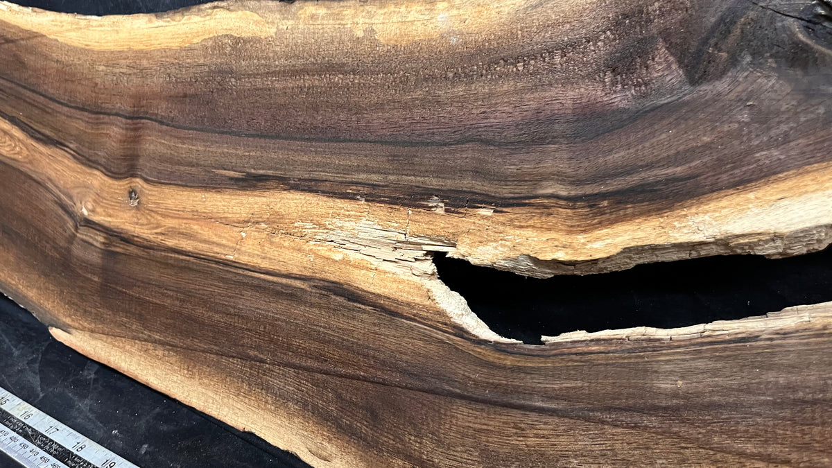Black walnut tone wood, thin 1007 L x 264 W x 17 D mm    (673)