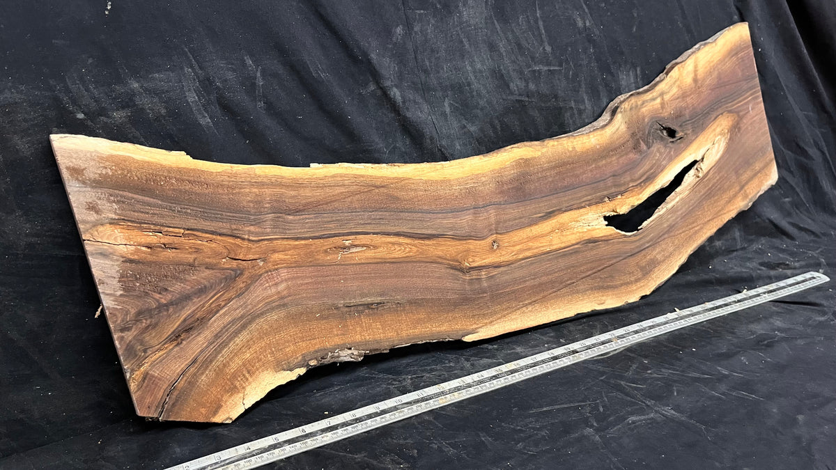 Black walnut tone wood, thin 1007 L x 264 W x 17 D mm    (673)