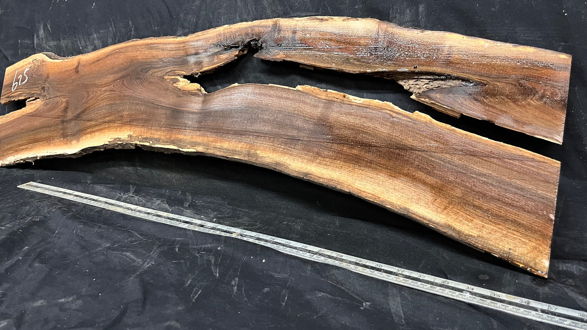 Black walnut tone wood, thin 1164 L x 250 W x 17 D mm    (675)