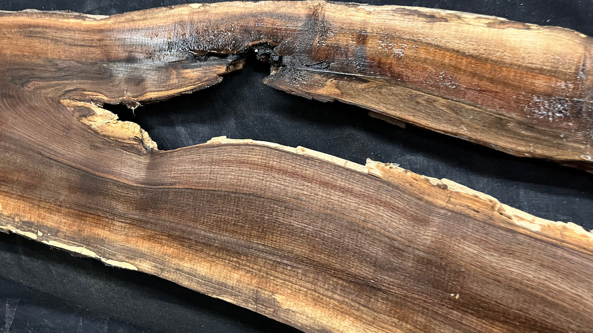 Black walnut tone wood, thin 1164 L x 250 W x 17 D mm    (675)