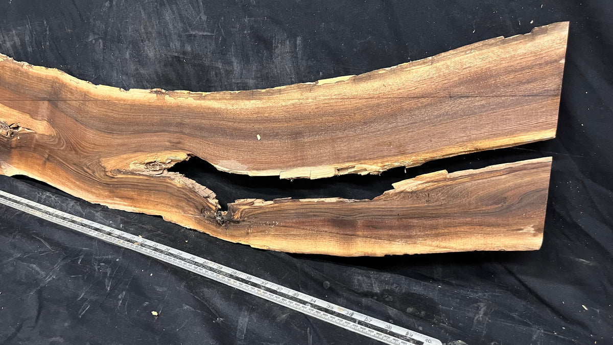 Black walnut tone wood, thin 1164 L x 250 W x 17 D mm    (675)