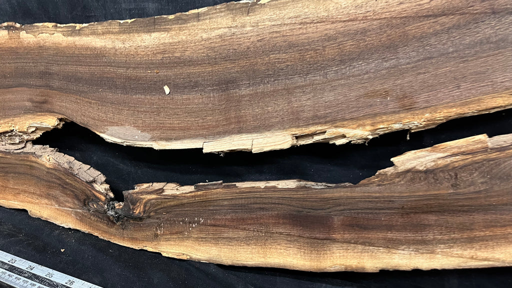 Black walnut tone wood, thin 1164 L x 250 W x 17 D mm    (675)