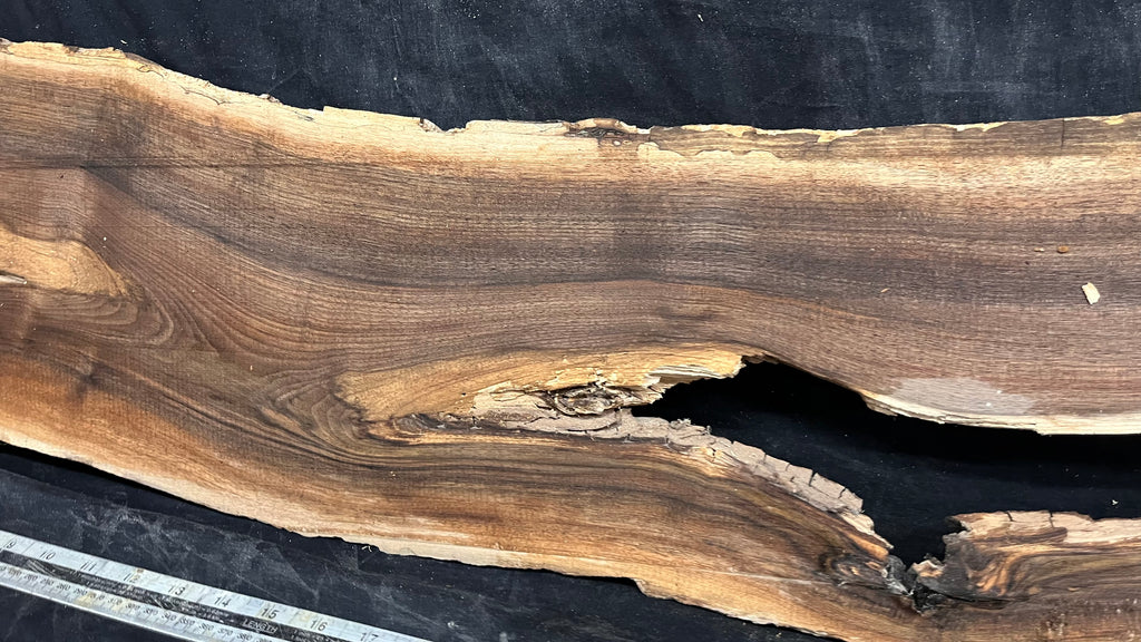 Black walnut tone wood, thin 1164 L x 250 W x 17 D mm    (675)