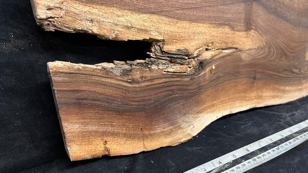 Black walnut tone wood, thin 1164 L x 250 W x 17 D mm    (675)