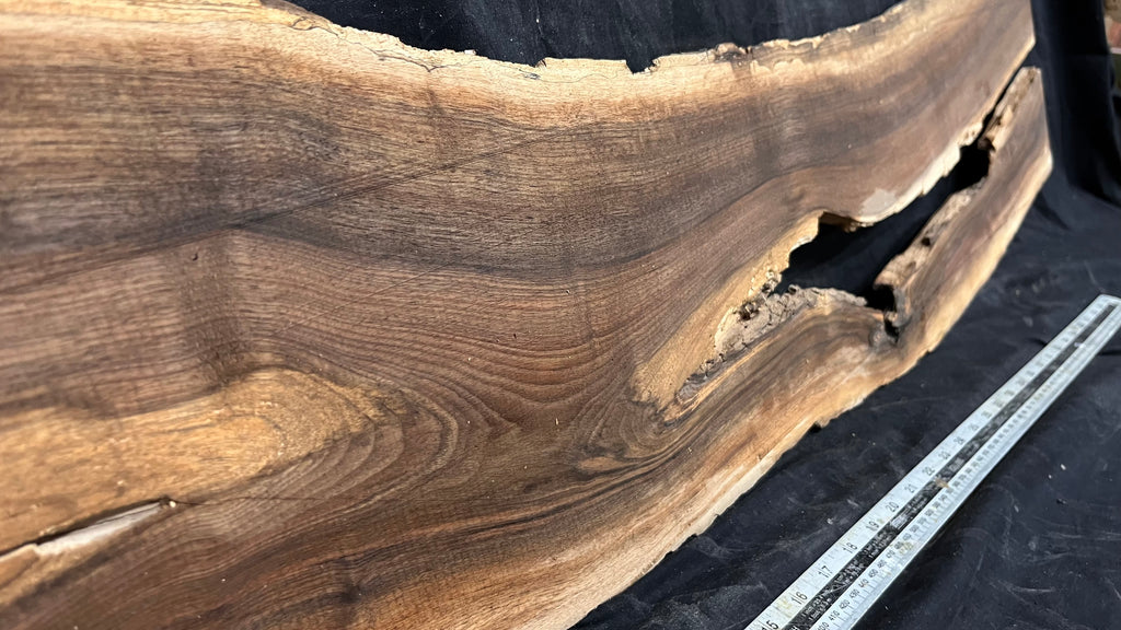 Black walnut tone wood, thin 1164 L x 250 W x 17 D mm    (675)