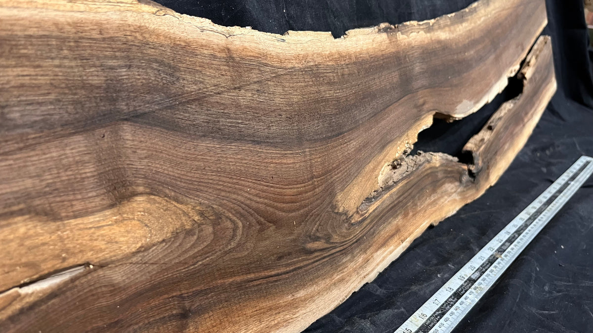Black walnut tone wood, thin 1164 L x 250 W x 17 D mm    (675)