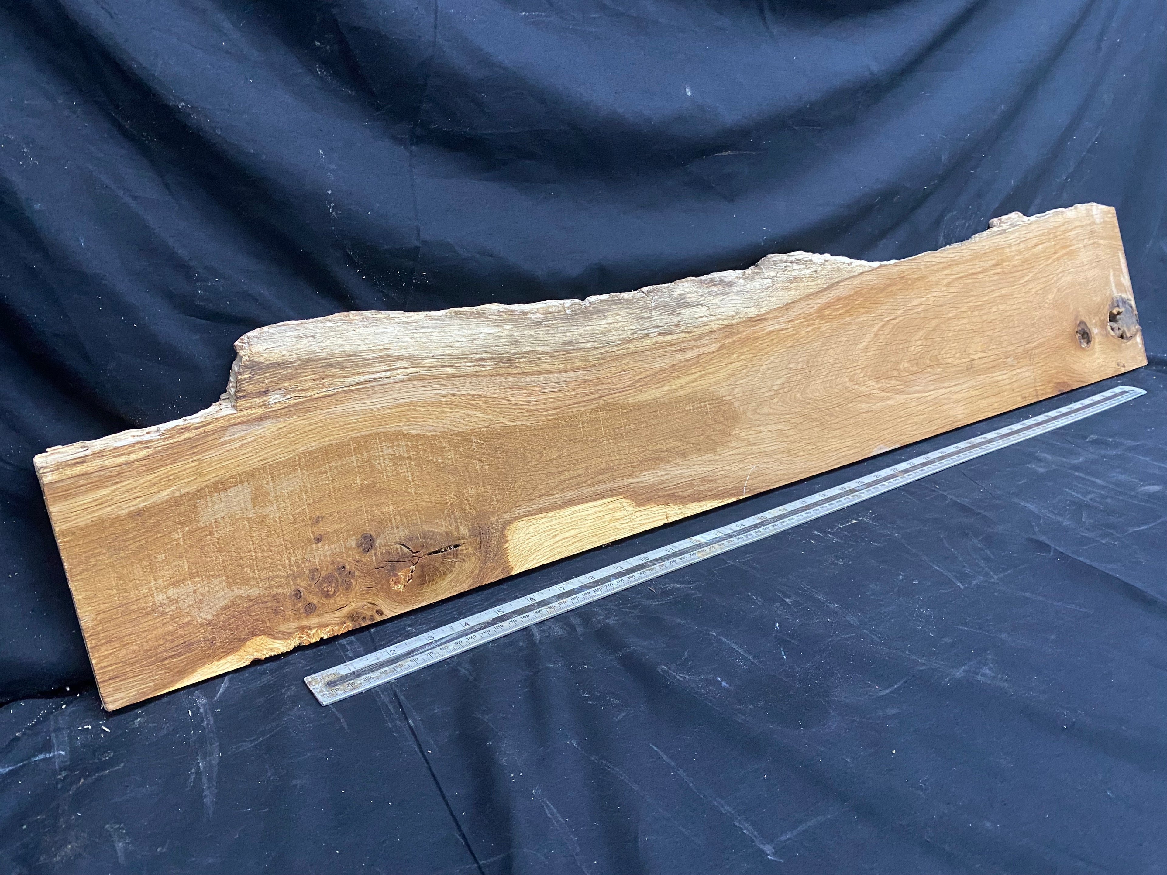 Solid oak plank, thin board 1242 L x 213 W x 12 D mm (366)