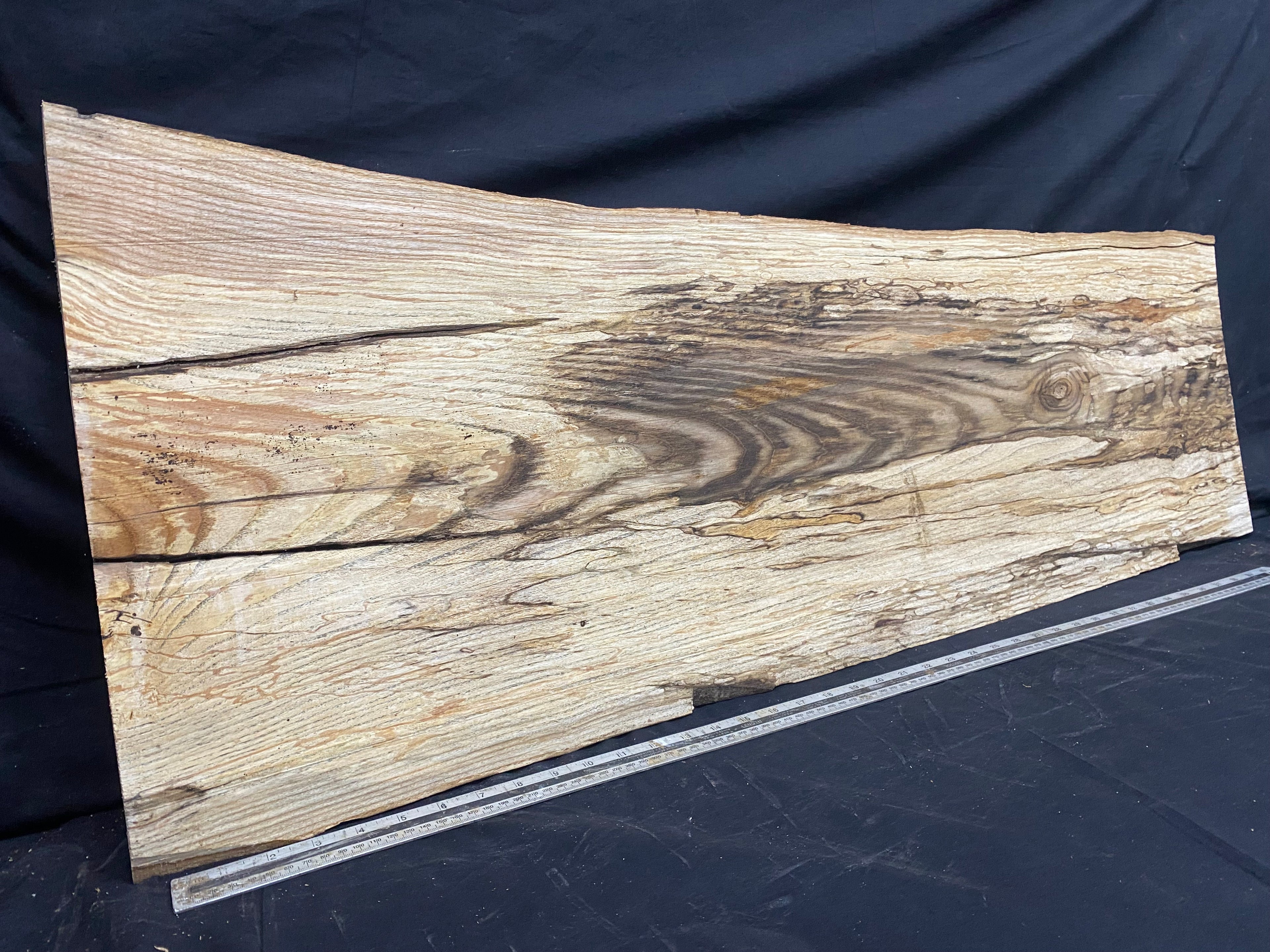 Hardwood window sill, spalted ash plank 1139 L x 436 W x 28 D mm     (355)