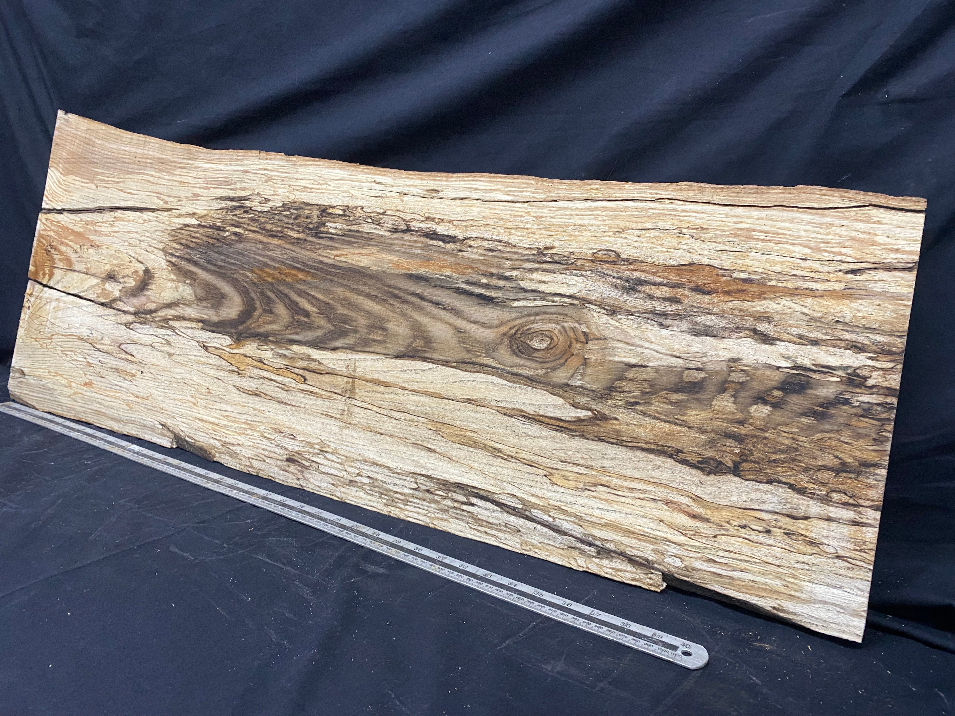 Hardwood window sill, spalted ash plank 1139 L x 436 W x 28 D mm     (355)