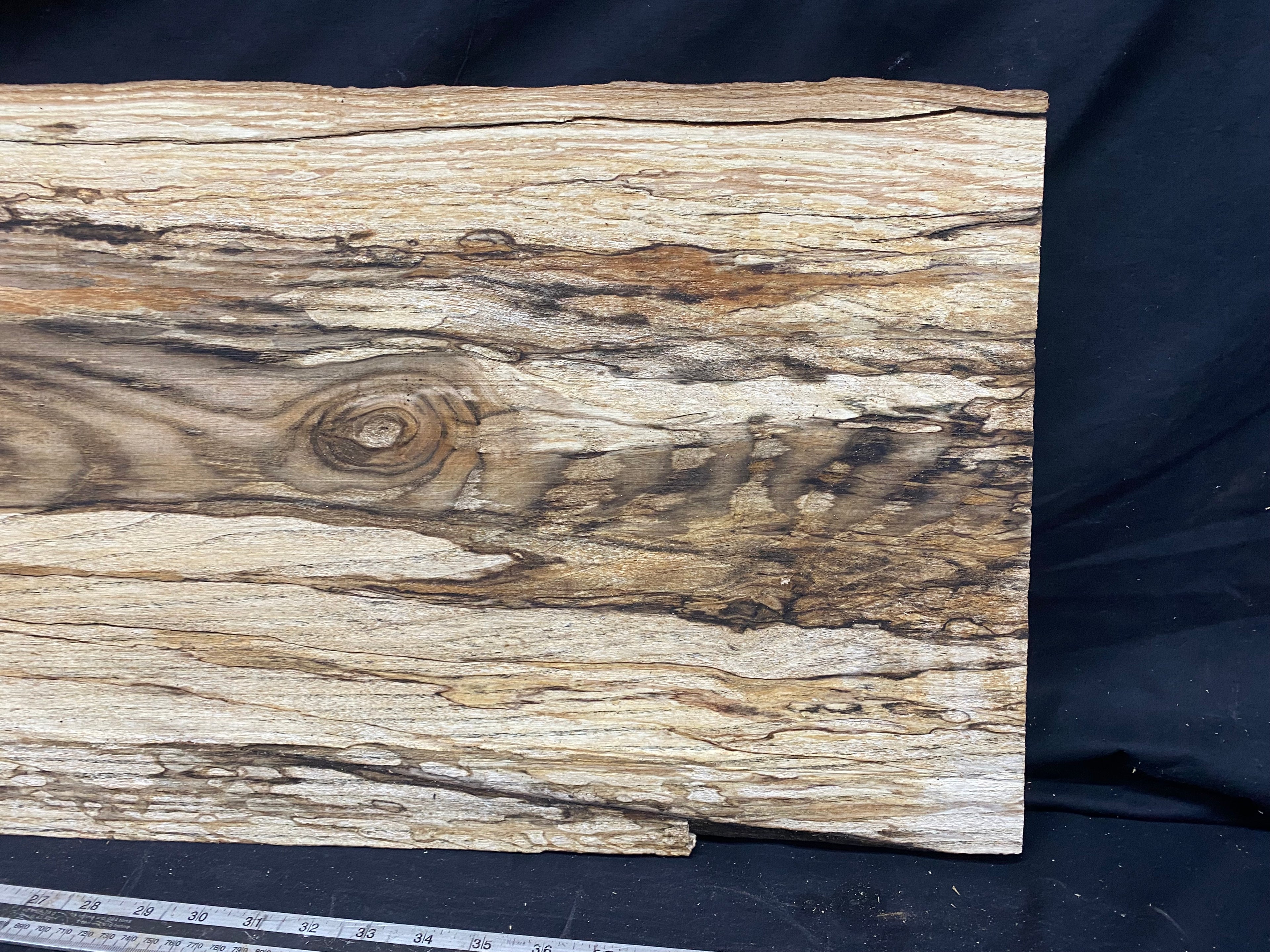 Hardwood window sill, spalted ash plank 1139 L x 436 W x 28 D mm     (355)