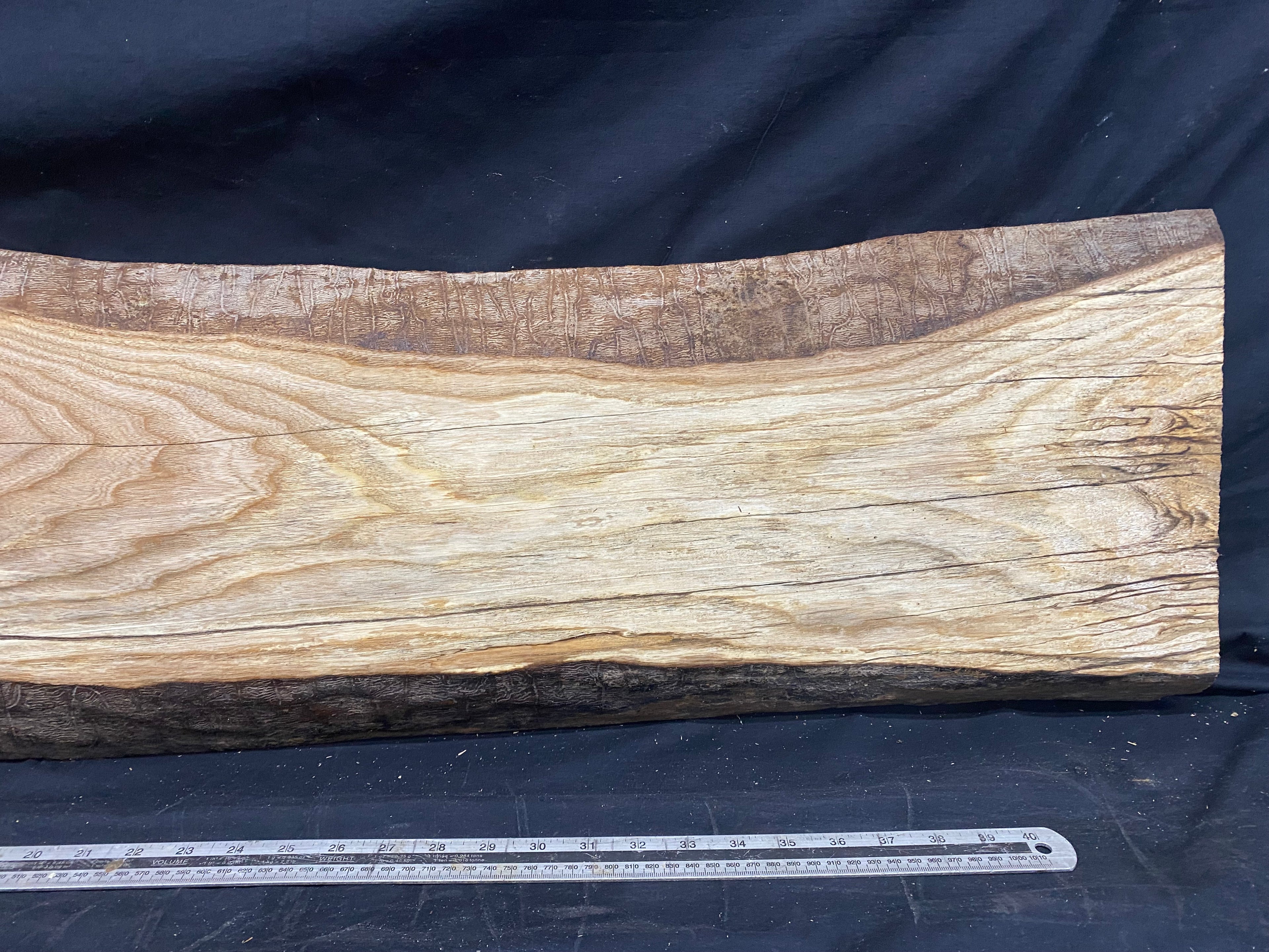Hardwood shelf,  window sill, ash plank 1270 L x 350 W x 30 D mm     (356)