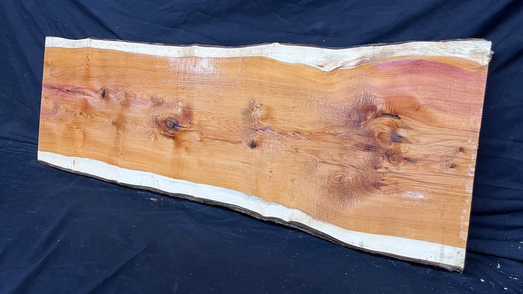 Hardwood yew, slab, resin table blank  986 L x 348 W x 40 D mm    (392)