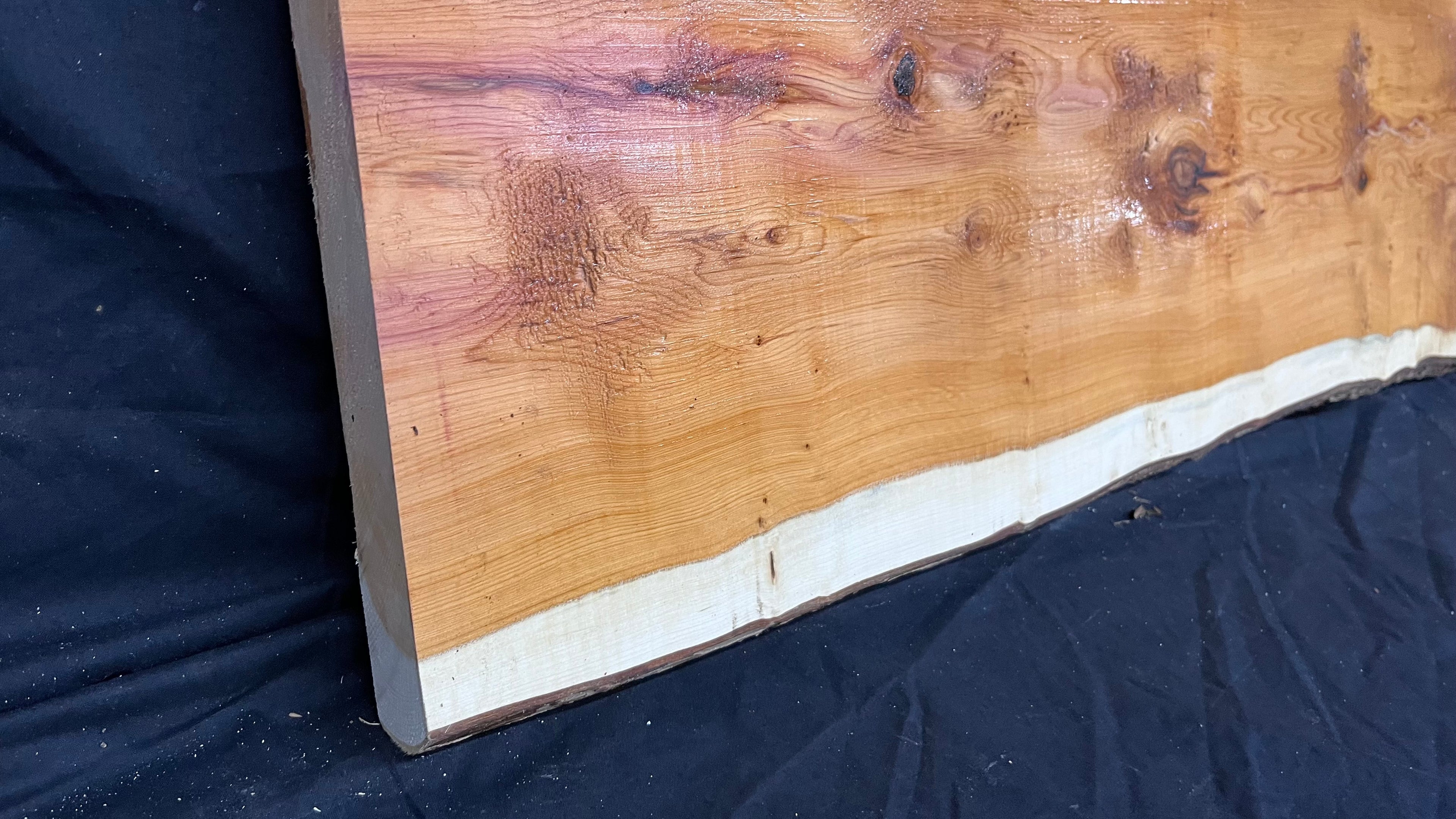 Hardwood yew, slab, resin table blank  986 L x 348 W x 40 D mm    (392)