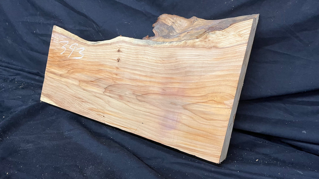 Hardwood yew, slab, resin table blank  434 L x 249 W x 51 D mm    (393)