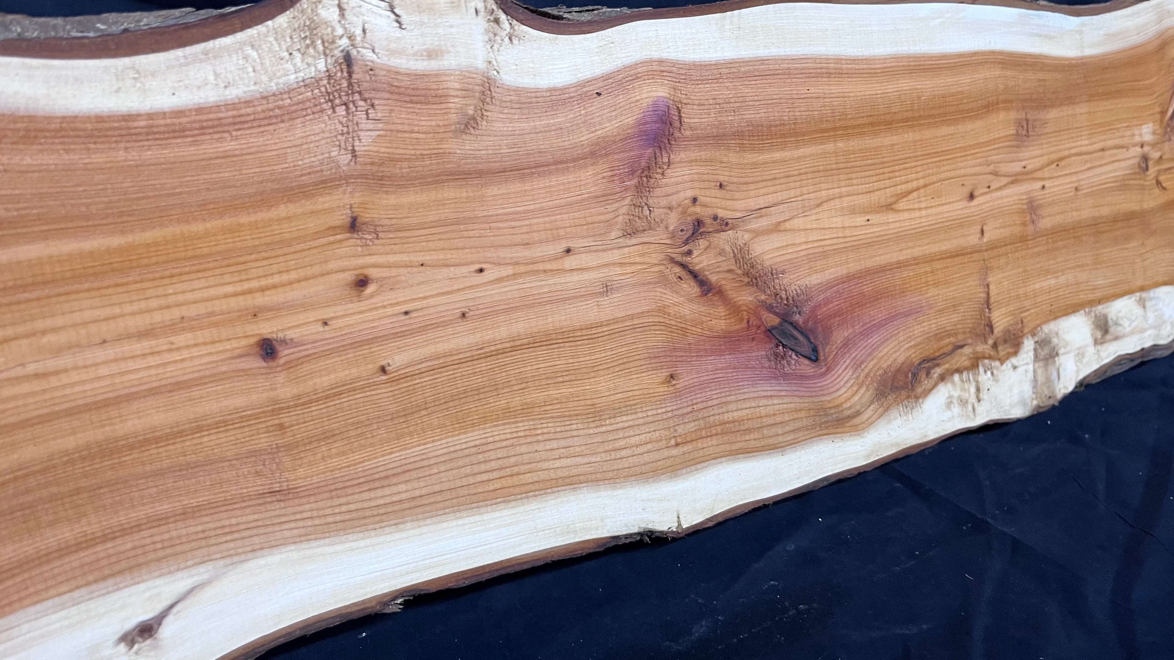 Hardwood yew, slab, resin table blank  814 L x 218 W x 28 D mm    (394)