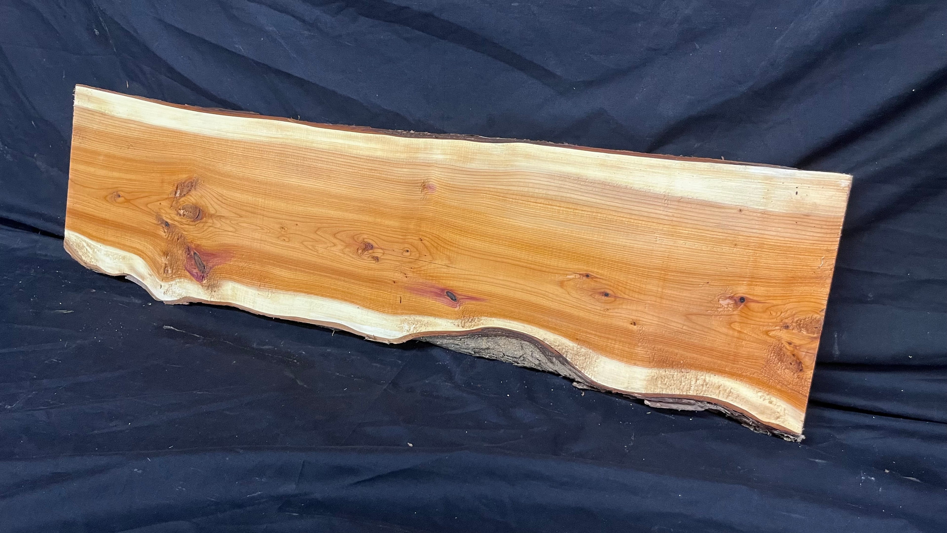 Hardwood yew, slab, resin table blank  814 L x 218 W x 28 D mm    (394)