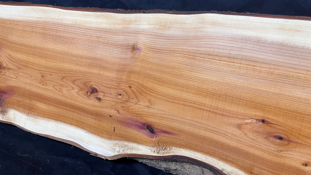 Hardwood yew, slab, resin table blank  814 L x 218 W x 28 D mm    (394)