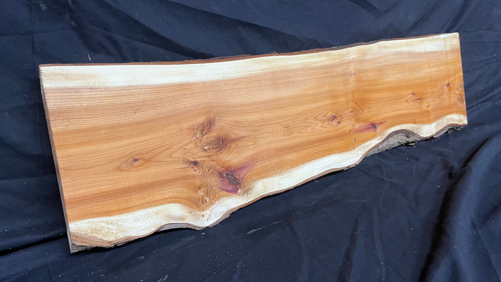 Hardwood yew, slab, resin table blank  814 L x 218 W x 28 D mm    (394)
