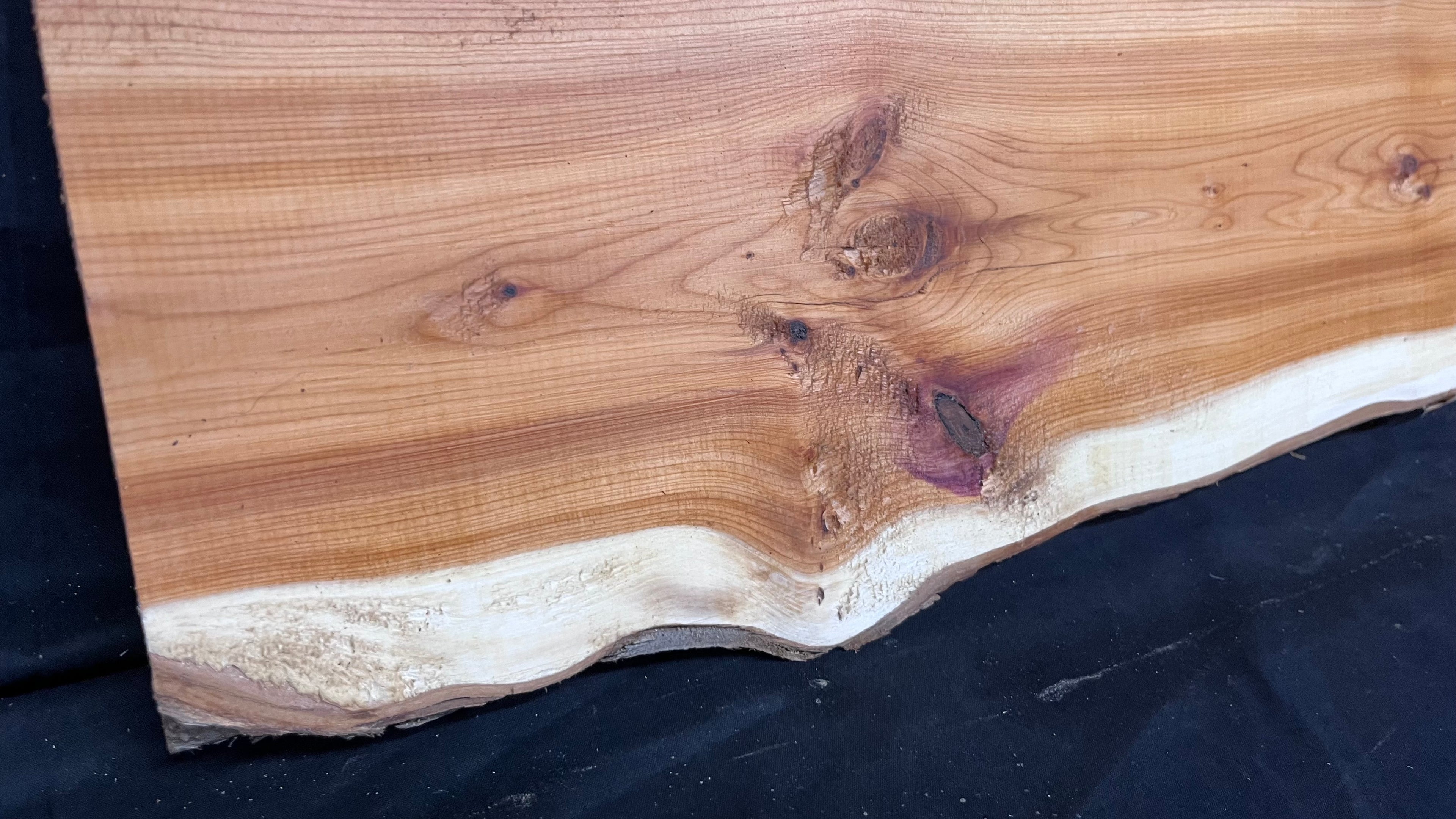 Hardwood yew, slab, resin table blank  814 L x 218 W x 28 D mm    (394)
