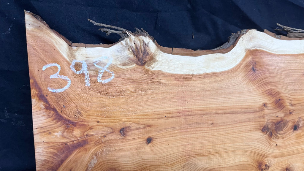 Hardwood yew, slab, resin table blank  1224 L x 317 W x 34 D mm    (398)